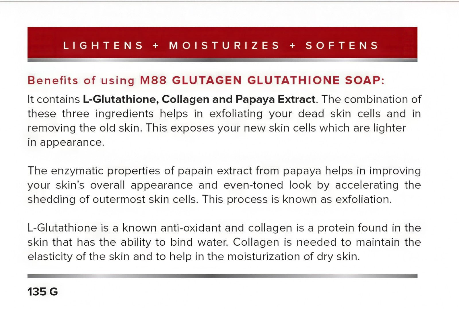 Maximum88 Glutagen Glutathione Soap 135 Grams