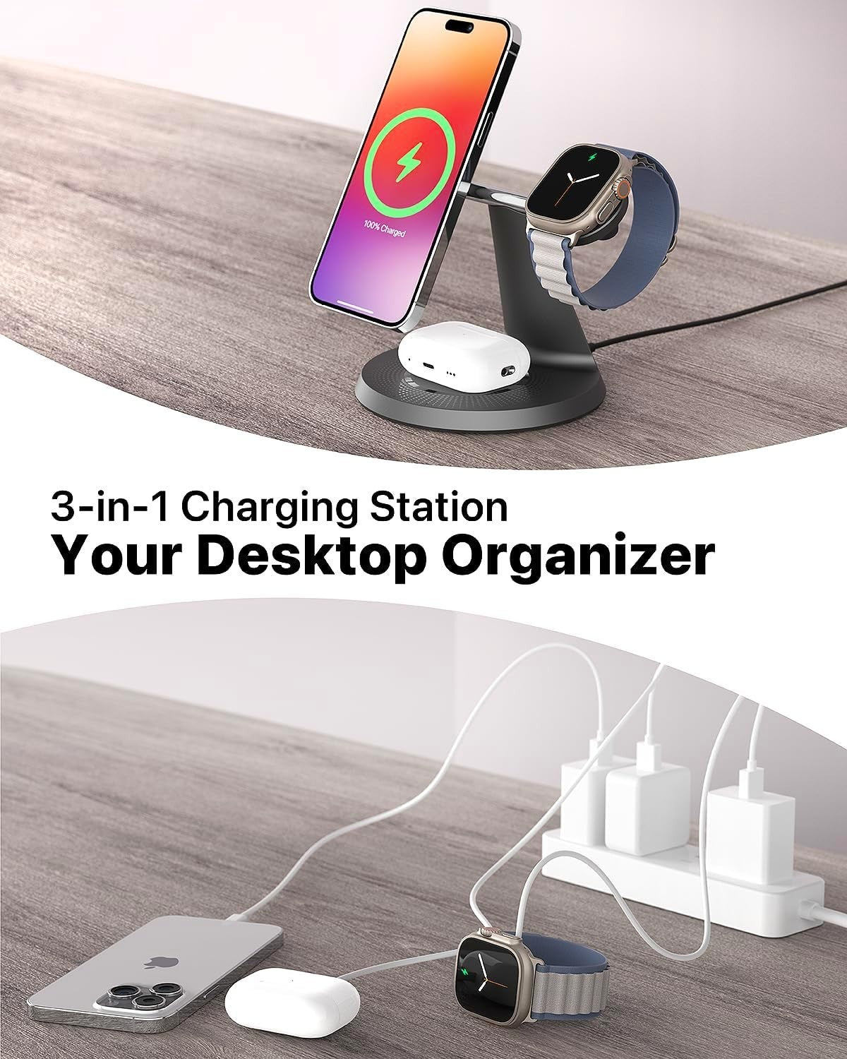 3 in 1 Wireless Charging Station for Apple Device Fast Charging Station