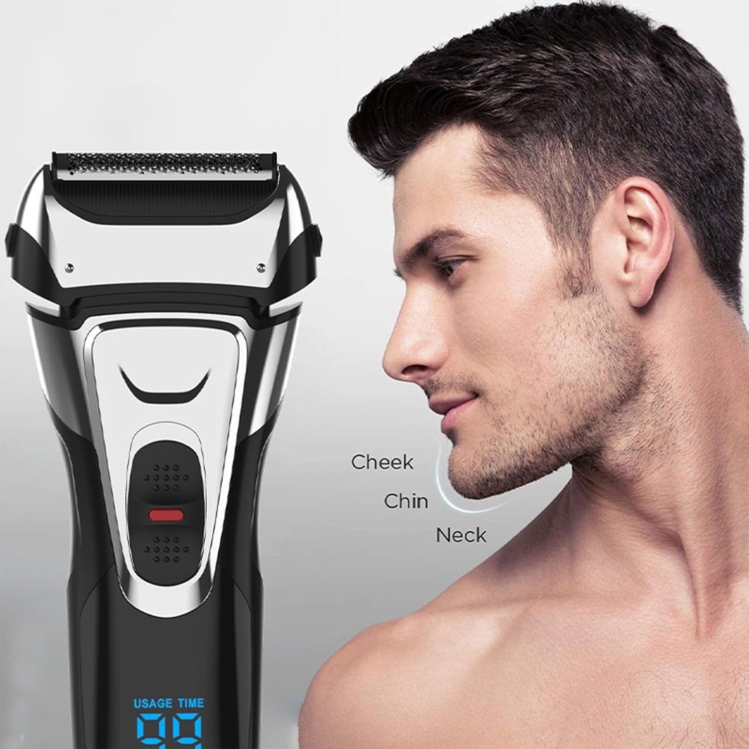 Men Beard Trimmer LCD Digital Display USB Rechargeable Powerful Portable Wet Dry