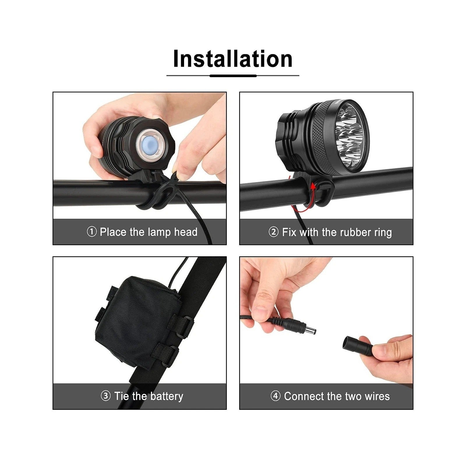 Weihao Bicycle Headlight, 10500 Lumens 7 LED Bike Light Waterproof Mountain Bike
