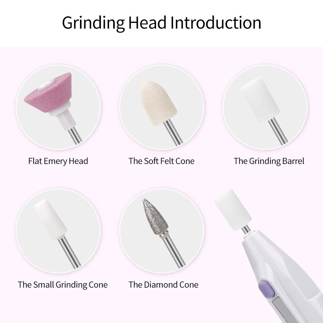 Nail Drill,Aniwon Portable Nail Drill File Kit for Acrylics, Professional Finger