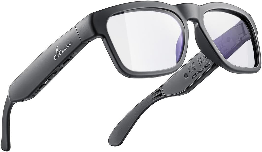 OhO Smart Glasses,Safety Glasses with Bluetooth Speaker,Indoor/Outdoor UV