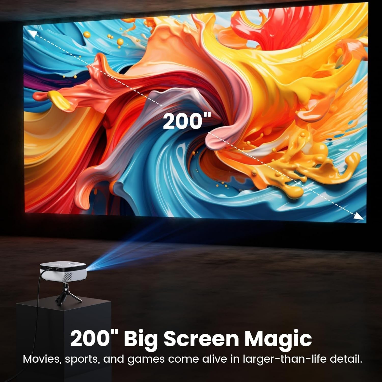 Mini Projector, NICPOW Portable Outdoor Movie Projector bundled w/Tripod