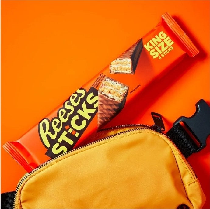 REESE'S STICKS Milk Chocolate Peanut Butter Wafer King Size, Candy Packs, 3 oz