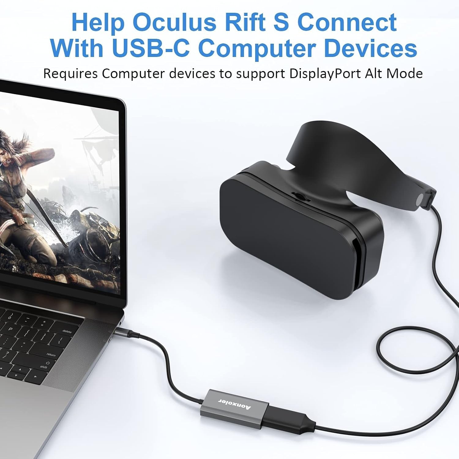 USB C to DisplayPort Adapter (4K@60Hz,2K@144Hz) for Home Office ,Compatible with