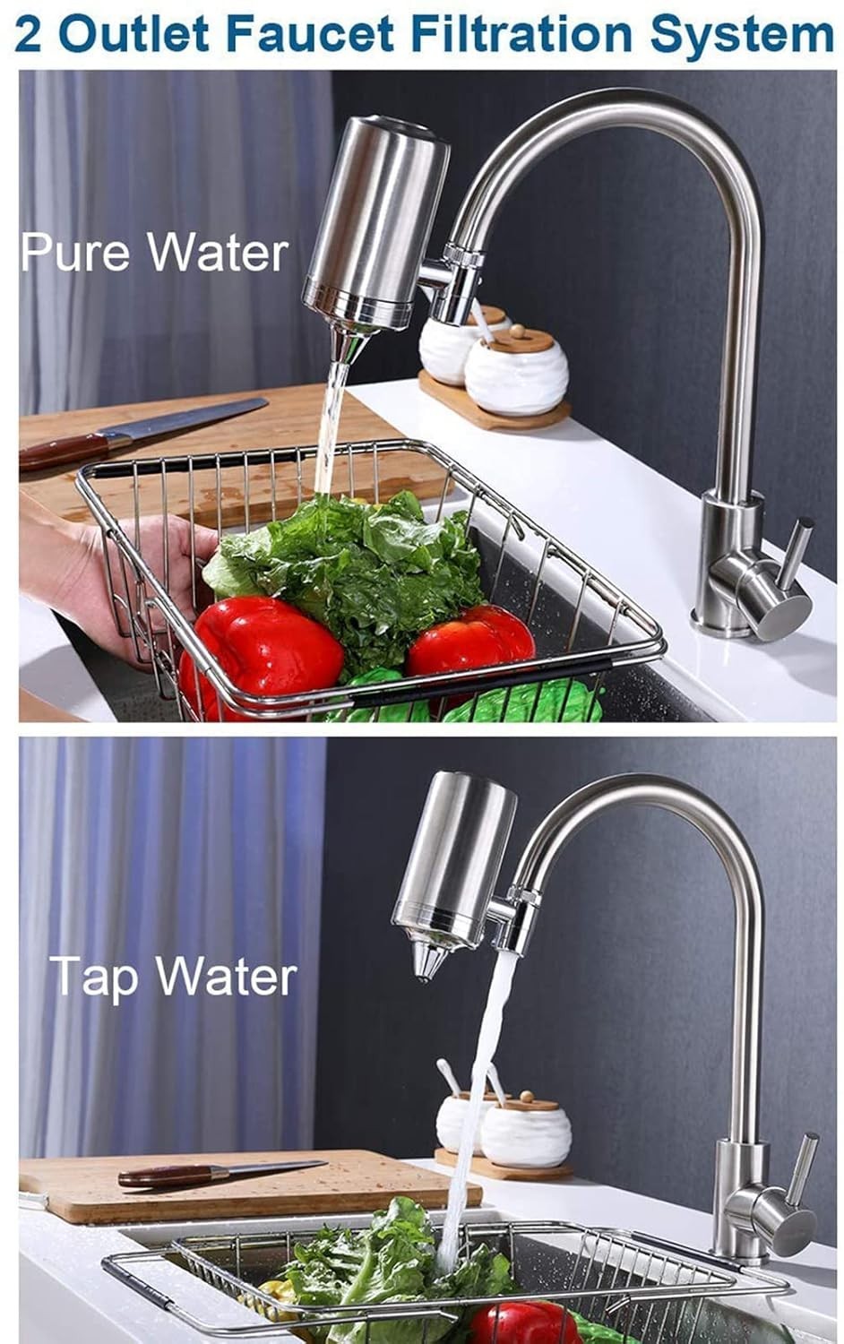 Faucet Water Filters SUS304 Stainless Steel Sink Water Filter