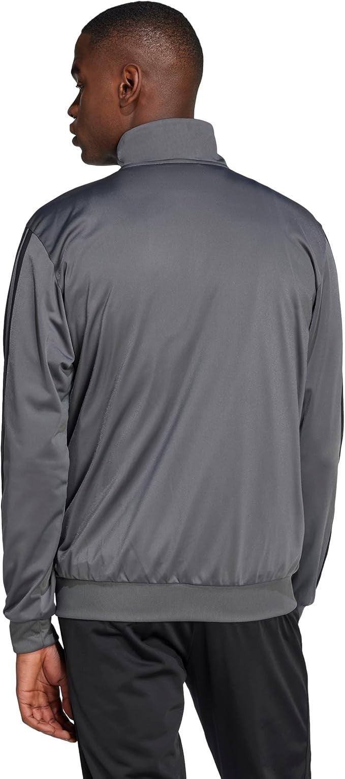 adidas Men's 3-Stripes Tricot Regular Sportswear Track Top Solid Grey MediumTall