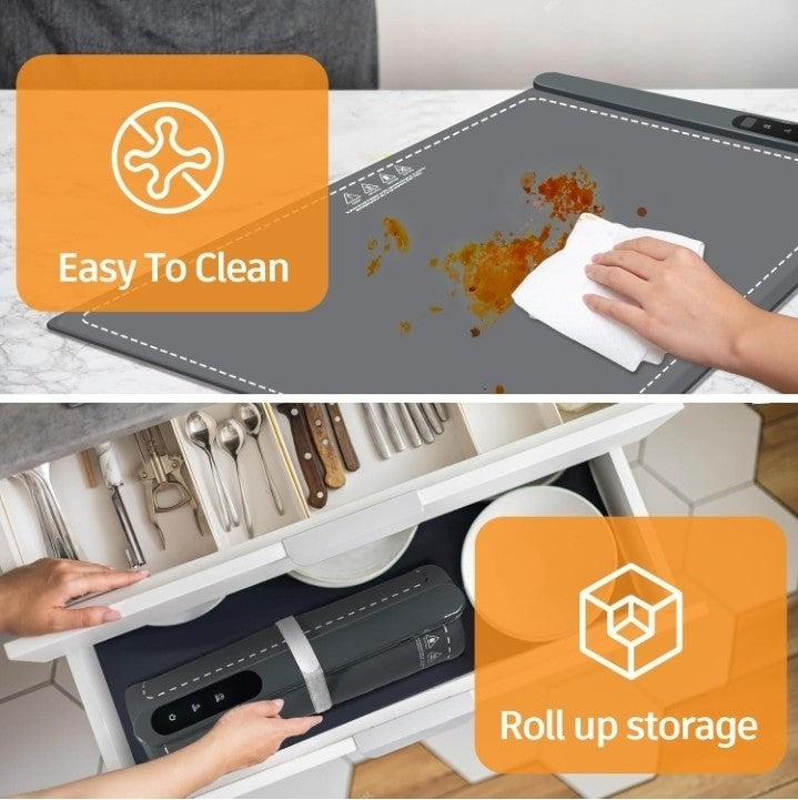 Full Surface Heating - Electric Warming Tray,Rollable & Portable