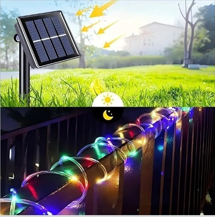 32.8 ft Solar-Powered Outdoor String Light Tube Design Outdoor String Lights