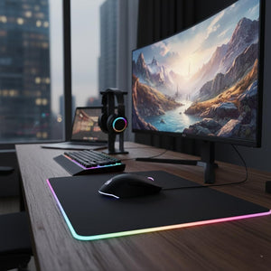 RGB Gaming Mouse Pad, LED Light Up Mousepad with Multiple Color Modes, Stitched