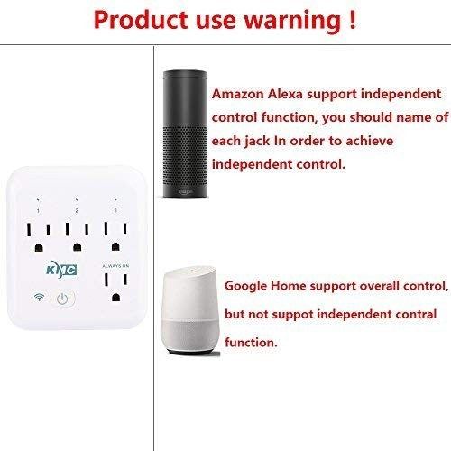 Smart Tap 2-Pack, 4-Outlet Smart Plug WiFi Outlet Wall Tap, Energy Monitoring