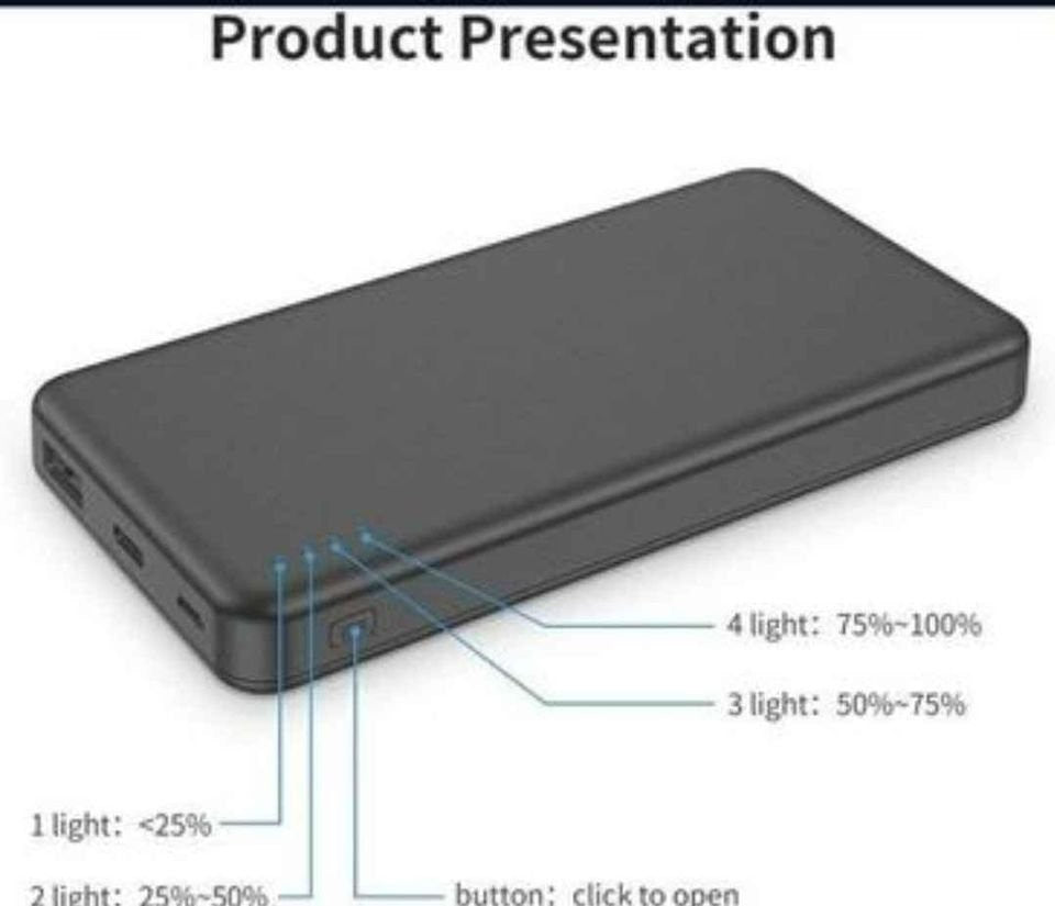 Portable Charger, Ultra-Slim Dual 3A Power bank 18W High-Speed Charging