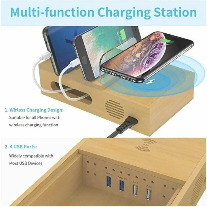 Bamboo Charging Station for Multiple Devices