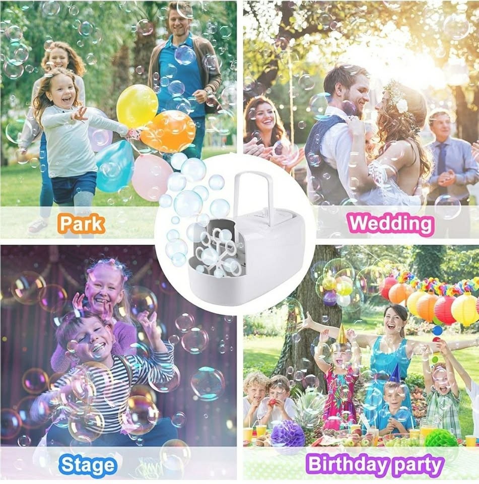 TOLOCO Bubble Machine,Automatic Bubble Blower Portable Bubble Maker for Kids