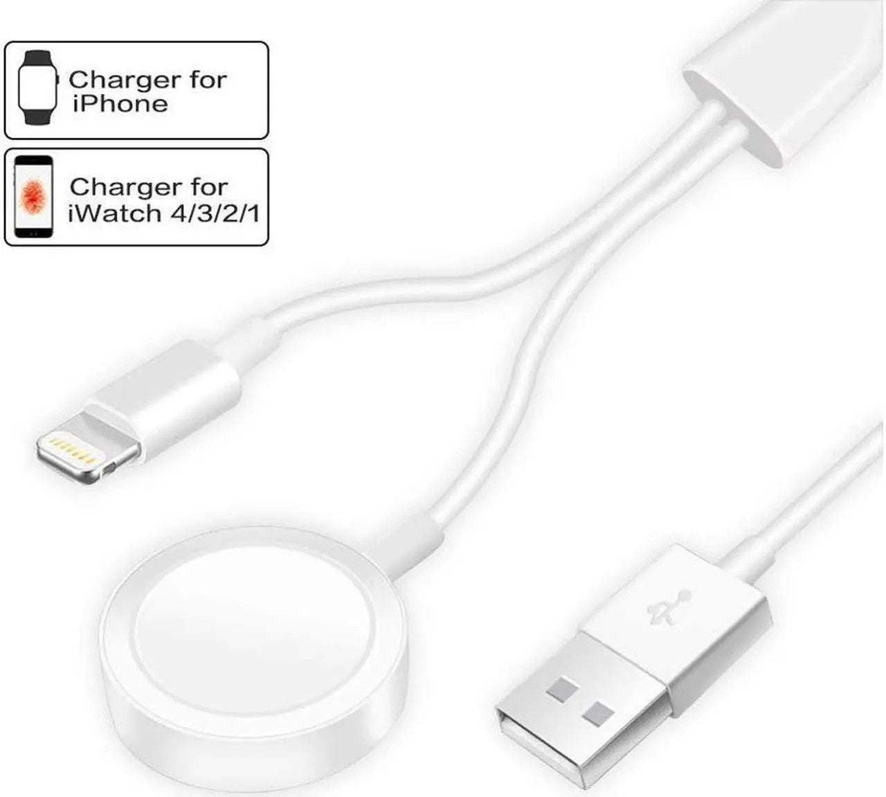 Updated Version Watch Charger Magnetic Cable for iWatch 5/4/3/2/1, 2in1 Wireless