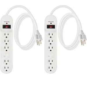 6-Outlet Power Strip Whit Surge Protector, 6 Ft Extension Cord, 510 Joules