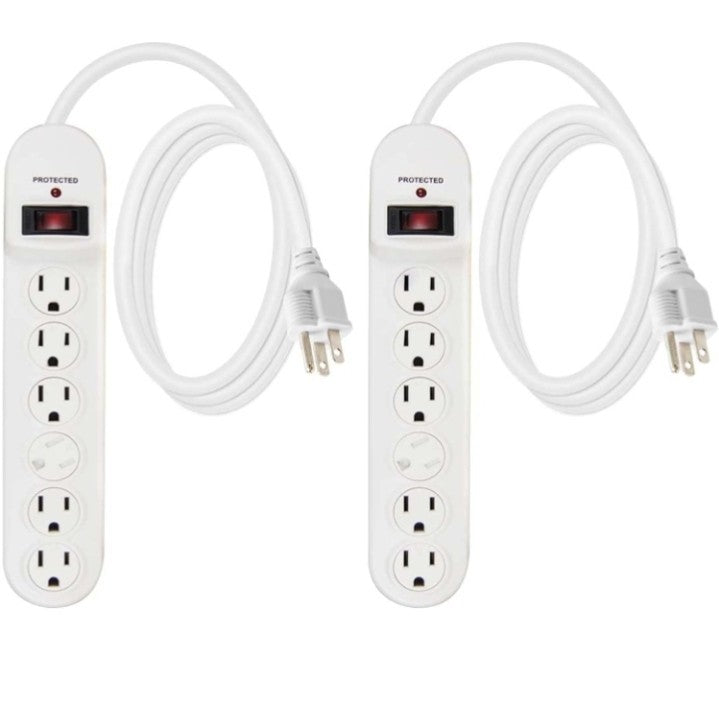 6-Outlet Power Strip Whit Surge Protector, 6 Ft Extension Cord, 510 Joules