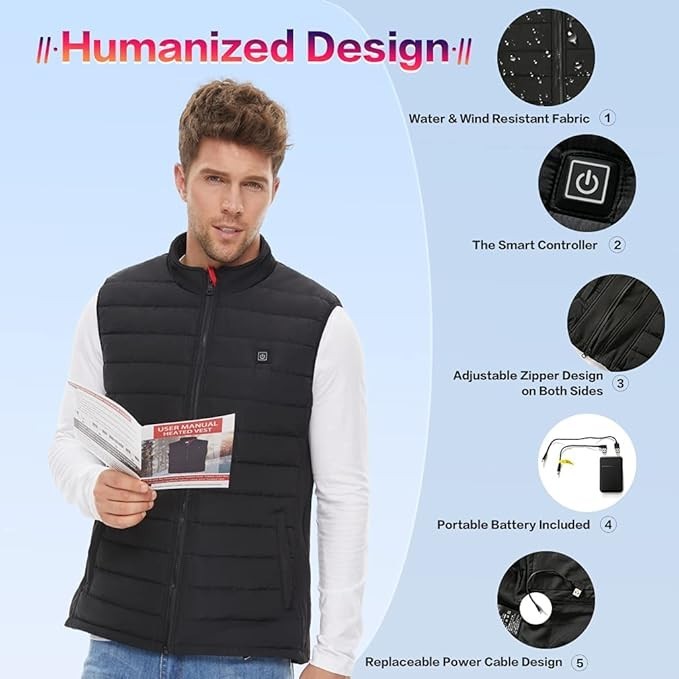 Heated Vest for Men and Women with Battery Pack Rechargeable Heated vests