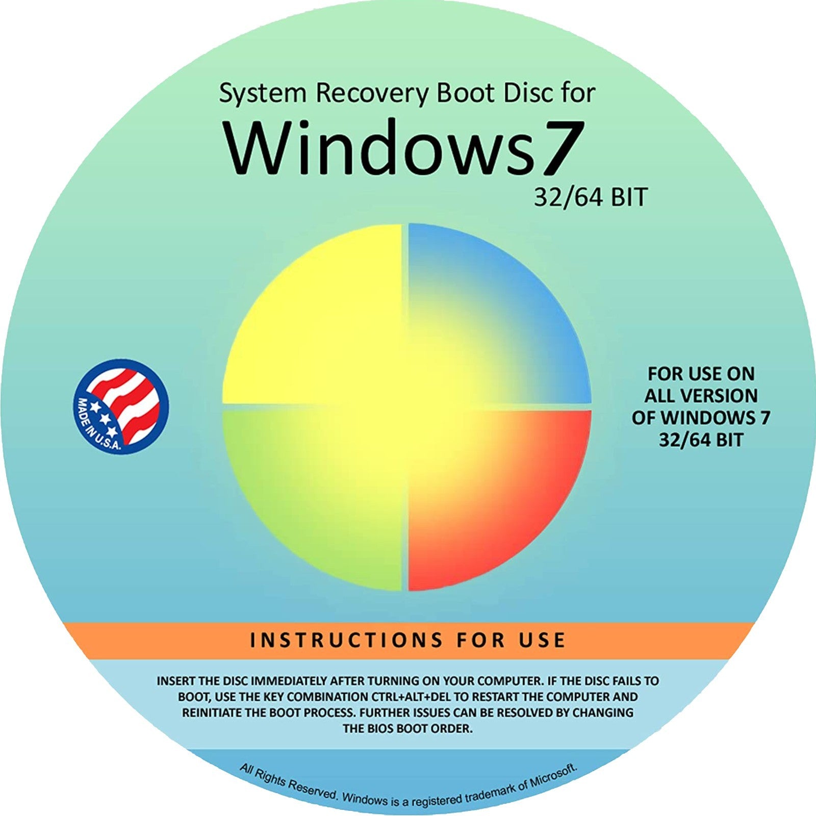Reinstall DVD For Windows 7 All Versions 32/64 bit. Recover, Restore,Repair Boot