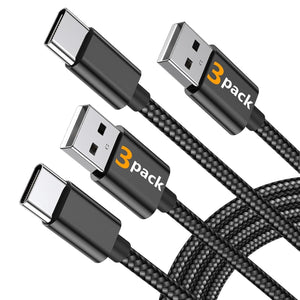 USB C Cable, MARGE PLUS Type C Charging Cable 3 Pack (6Ft) Braided Fast Charging