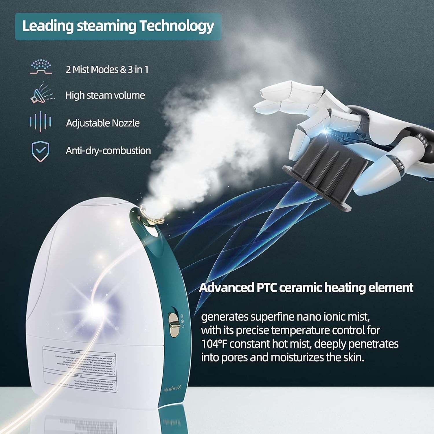Newbealer Facial Steamer, 3in1 Aromatherapy Face Humidifier, 20 Min Hot & 60 Min
