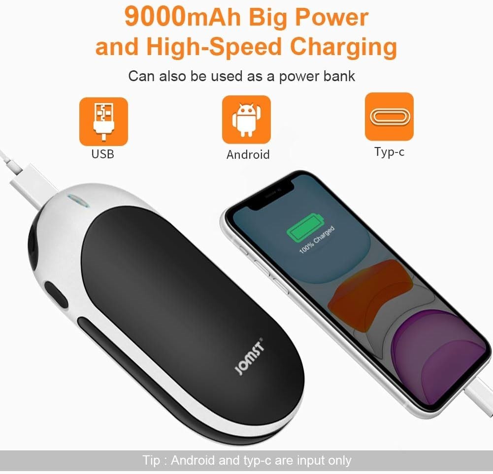 Jomst 9000mAh Hand Warmers,Rechargeable Hand Warmer,Larger Capacity Electric