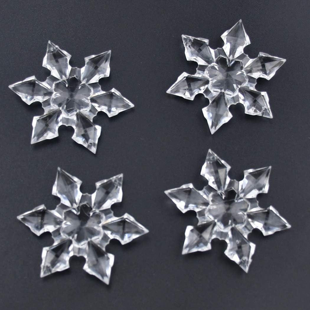 Coxeer 37PCS Christmas Ornament Set Icicle and Snowflake Ornament Hanging