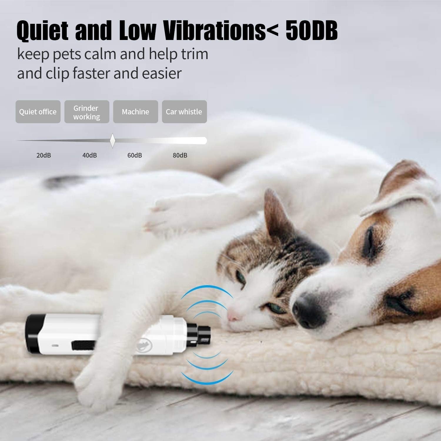 Ceenwes Dog Nail Grinder 2-Speed Rechargeable Pet Nail Trimmer with Dog Nail