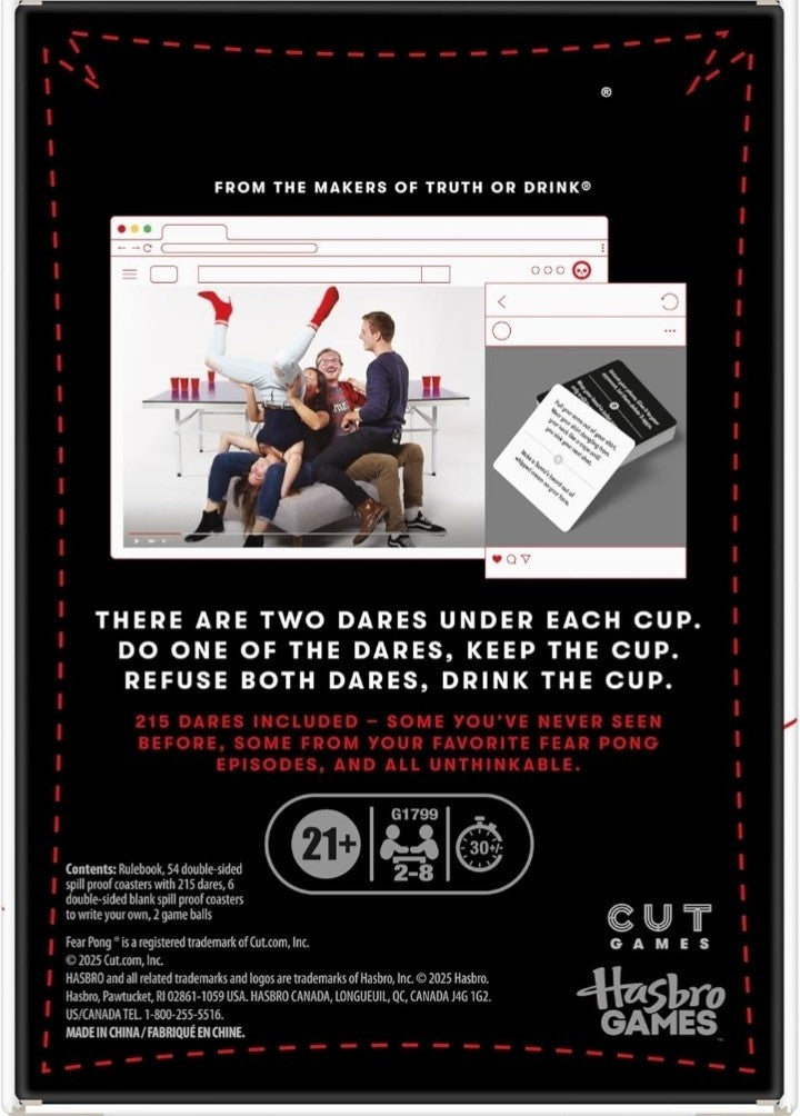 Fear Pong Adult Party Game by Cut | Internet Famous Extreme Pong Game with Wild