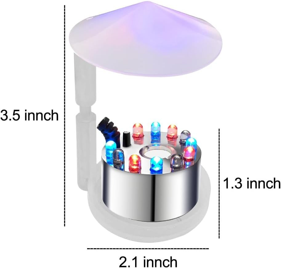 PULACO Mist Maker, 12 LED Mister Fogger Water Fountain Pond Fog Machine Atomizer