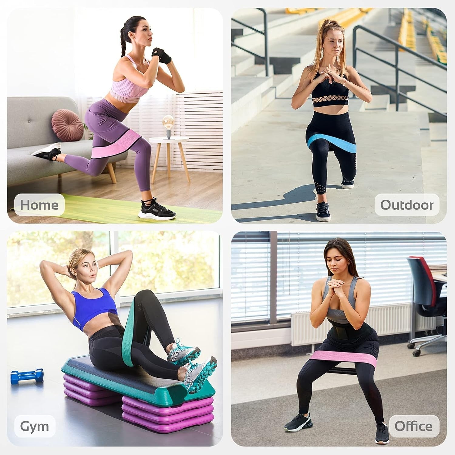 TheFitLife Resistance Bands for Legs and Butt - Fabric Exercise Bands Circle