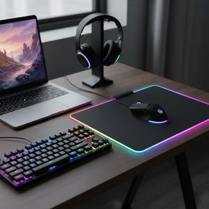 RGB Gaming Mouse Pad, LED Light Up Mousepad with Multiple Color Modes, Stitched
