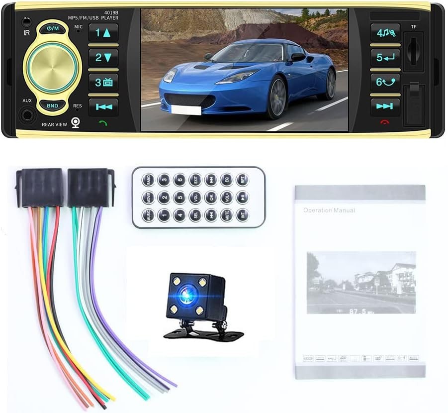 4.1 inch 1 Din Car Radio USB AUX FM Station Bluetooth With Rear View Camera