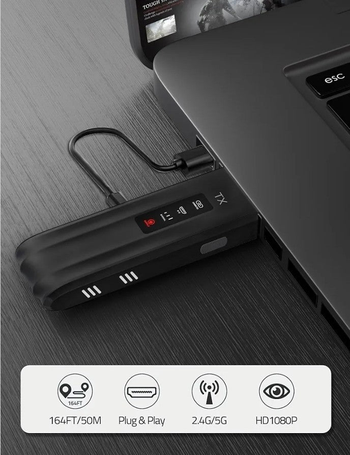 FHG Wireless HDMI Transmitter and Receiver 4K, Plug & Play Portable 2.4G/5G