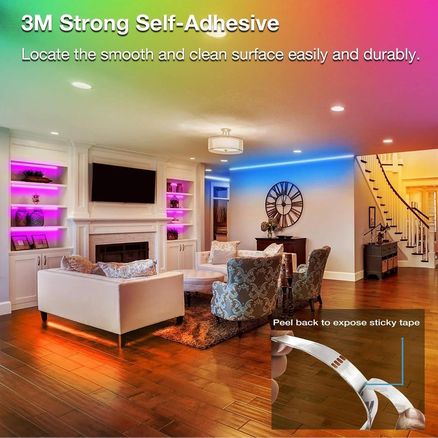 VOLIVO LED Strip Lights 50 FT,Color Changing Led Light Strips Kit with 44 Keys