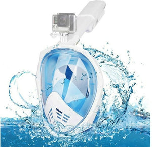 Full Face Snorkel Mask 180° Panoramic View Snorkel Mask (White)