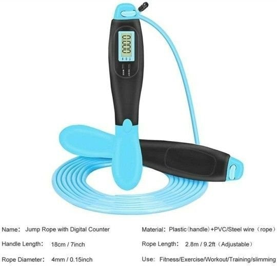 LXMTOU Jump Rope with Counter 9999 Times for Workout Fitness Exercise Training
