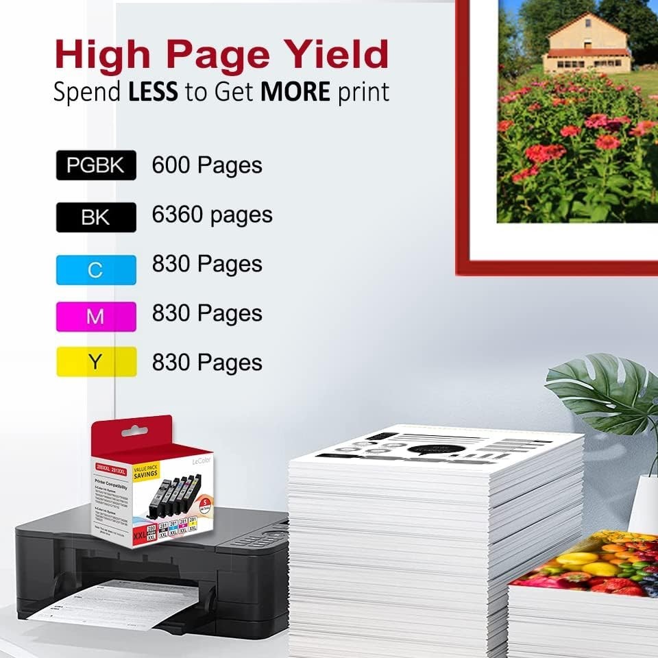 PGI-280XXL CLI-281XXL 280 281 Compatible Ink Cartridge Work for Canon PIXMA