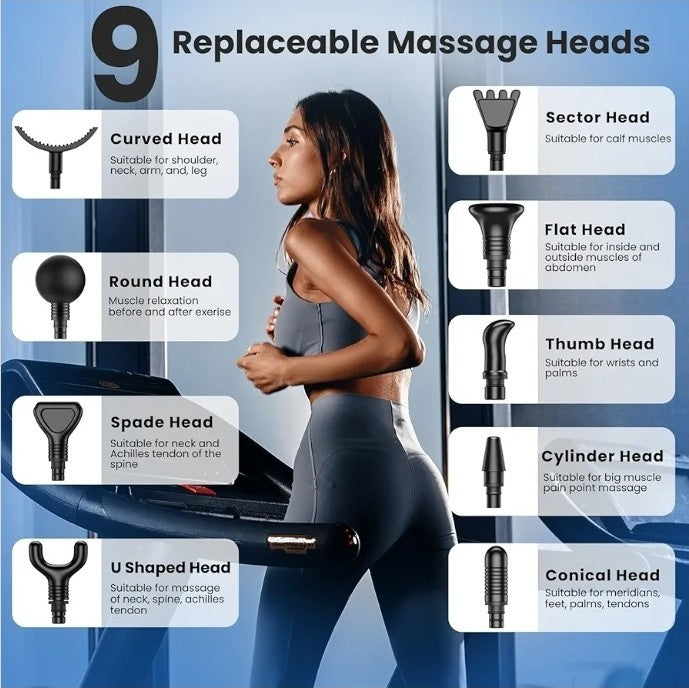 JQX Massage Gun, Deep Tissue Massager Gun for Pain Relief, Percussion Muscle ...