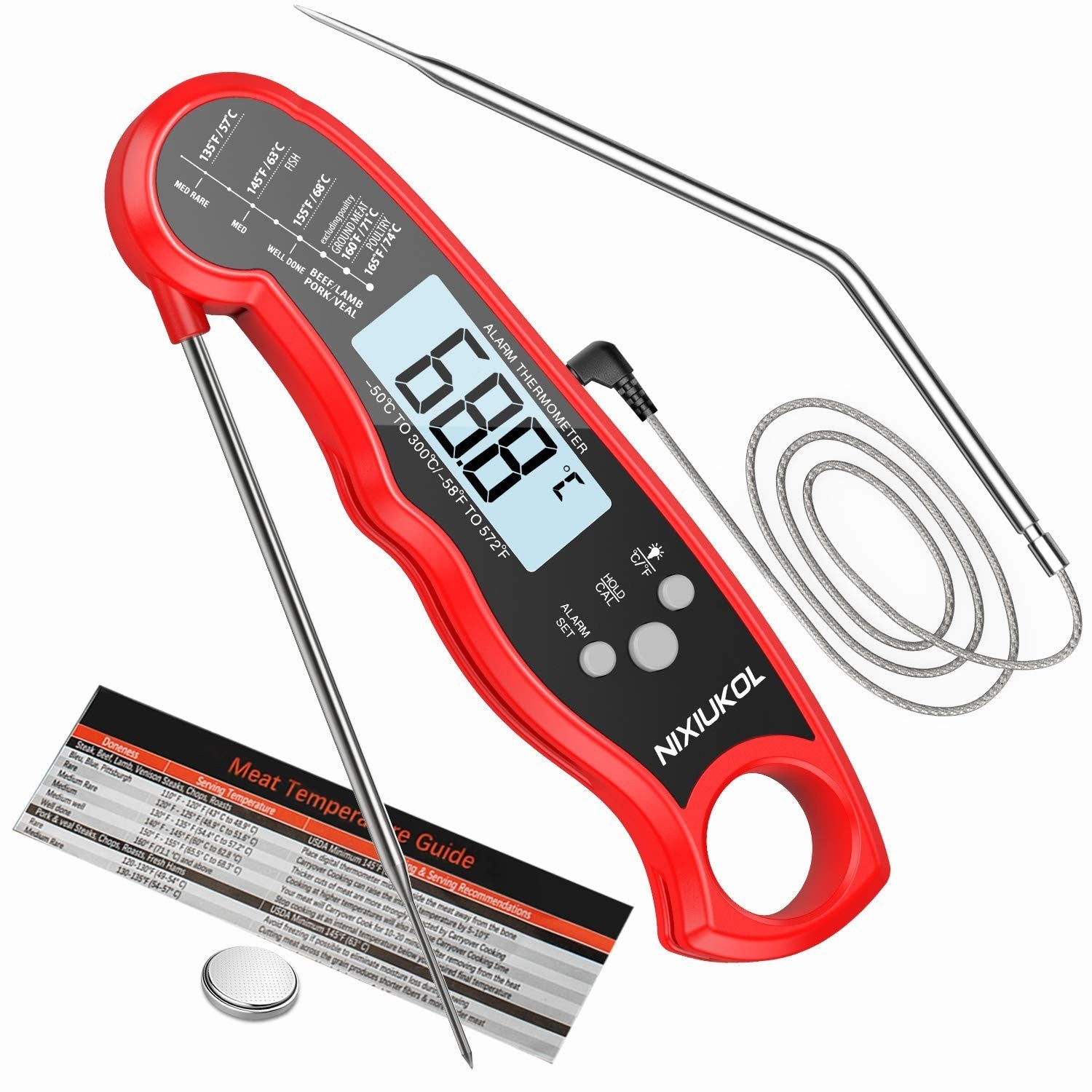 Meat Thermometer Digital Oven Safe Cooking Thermometer with Instant Read