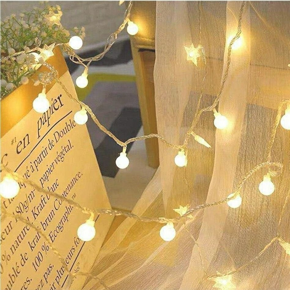 49 Ft 100 LED Globe String Lights Decorative Lighting Strings Plug in Fairy Ligh