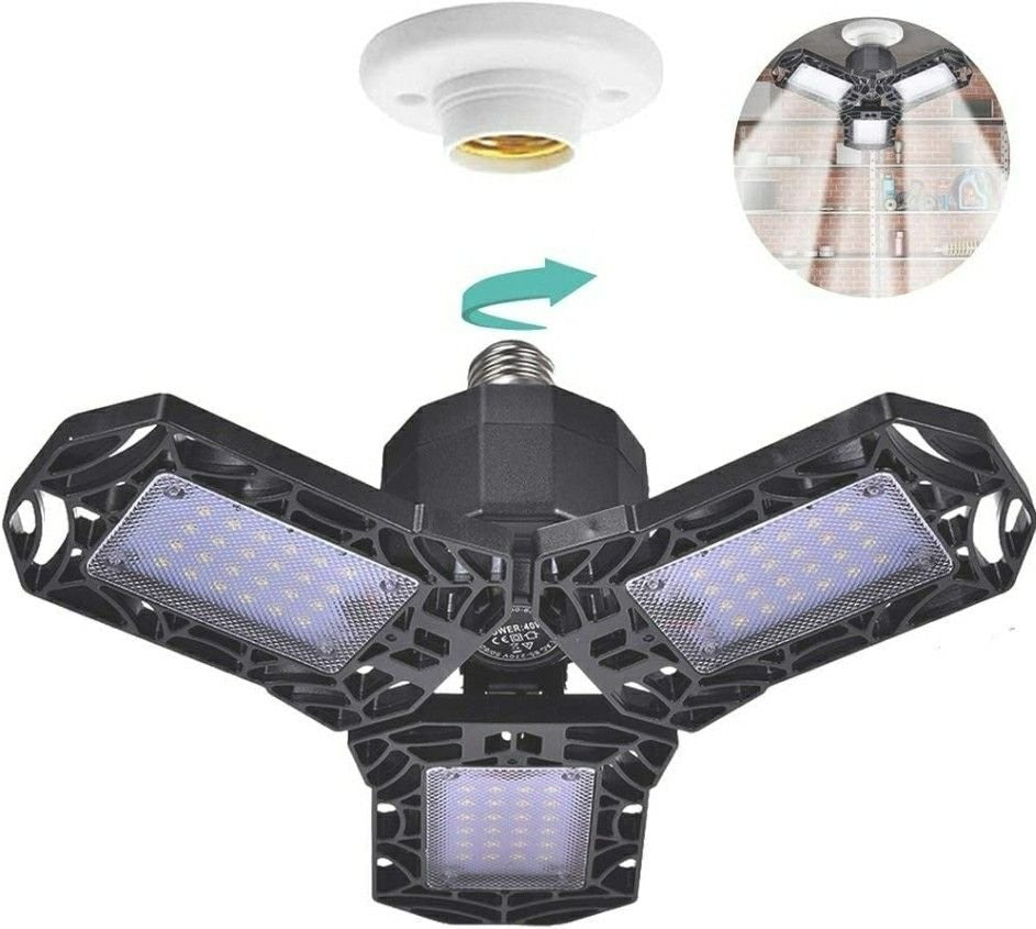 LED Garage Cabinets Lights, AYSEMO Deformable LED Light Bulbs，60W 6000lm Garage