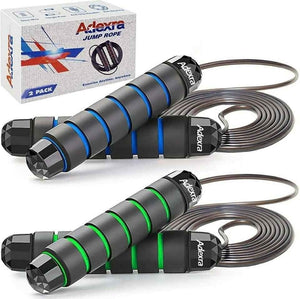 2 Pack Jump Rope Tangle-Free with Ball Bearing Adjustable Skipping Rope for Wome