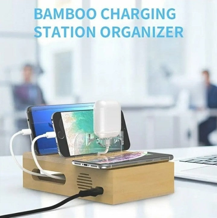 Bamboo Charging Station for Multiple Devices