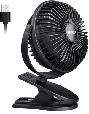 6 Inch Clip On Fan 3 Speeds Small Fan With Strong Airflow Clip Desk Fan Usb Plug