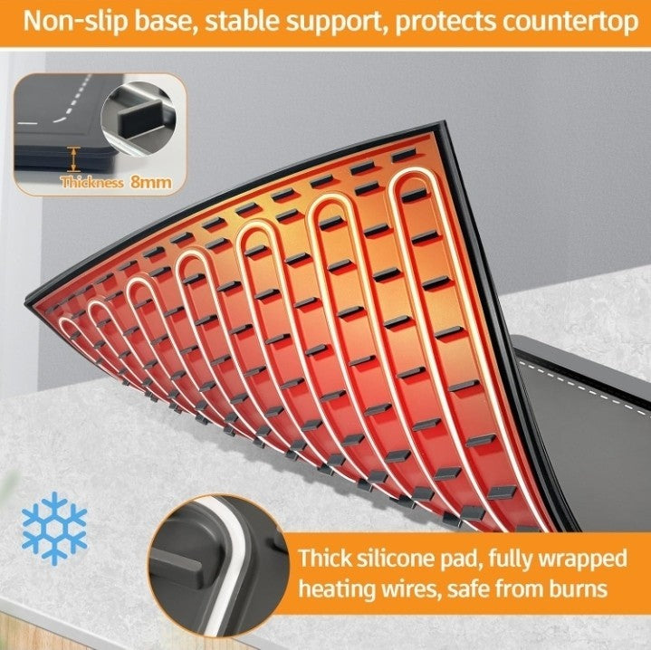 Full Surface Heating - Electric Warming Tray,Rollable & Portable