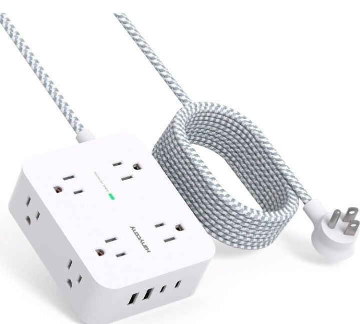 10 Ft Surge Protector Power Strip, HANYCONY Extension Cord with 8 AC Outlets 4