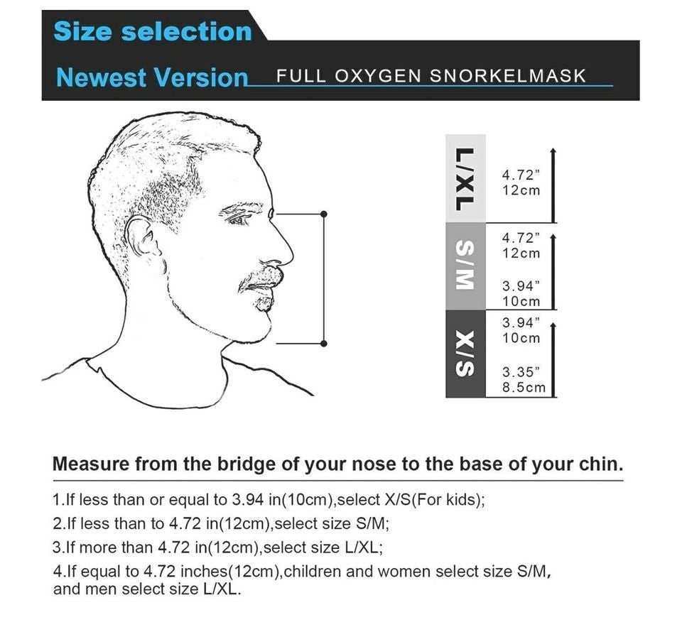 Full Face Snorkel Mask 180° Panoramic View Snorkel Mask