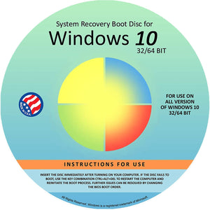 Reinstall DVD For Windows 10 All Versions 32/64 bit. Recover,Restore,Repair Boot