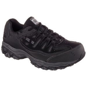 Skechers Shoes: Men's 77055 BKCC Black Charcoal Cankton Steel Toe Athlet Size 12